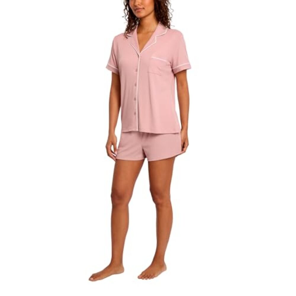 Ribbed Button Down Pajama Set Soft Comfortable Lo… - image 3